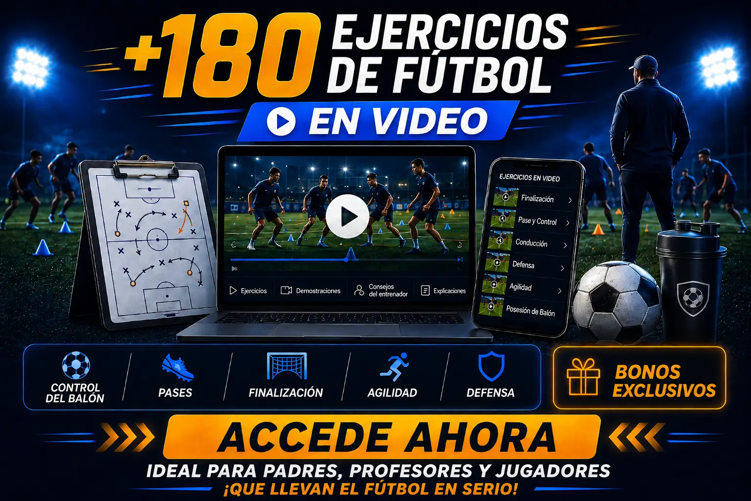 180 Ejercicios de Fútbol en Video